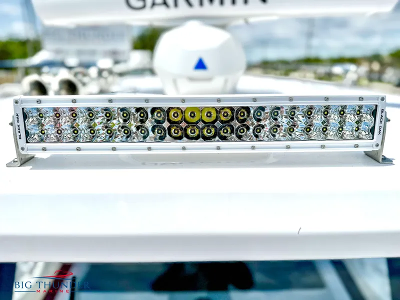 Slide: The Image of LED light bar on a 2023 Fountain 38 CC boat. - 46