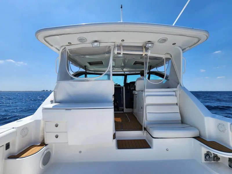 Slide: The Image of 2005 Tiara Yachts 3800 Open boat interior with ocean view. - 8
