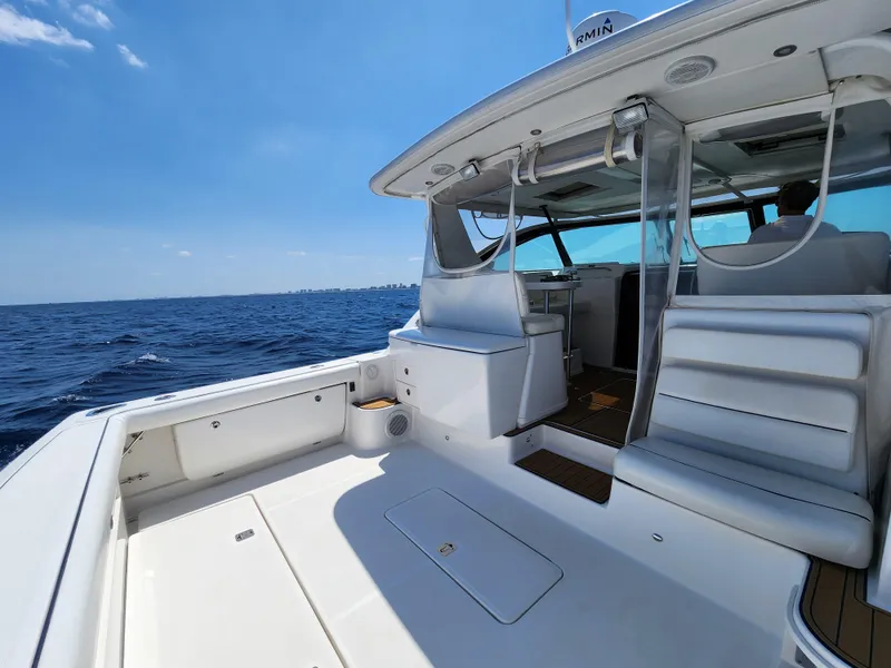 Slide: The Image of 2005 Tiara Yachts 3800 Open boat deck with ocean view. - 9