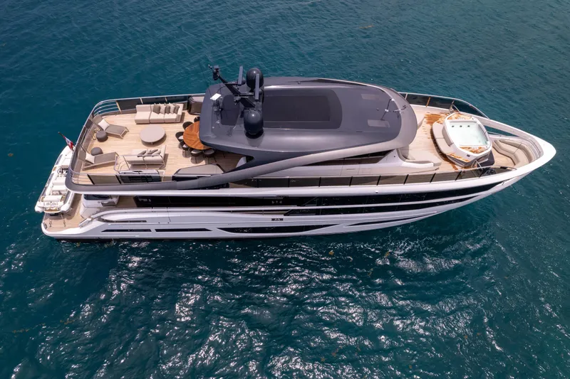 Slide: The Image of Luxury 2021 Princess X95 yacht on blue ocean, featuring spacious decks and modern design. - 20