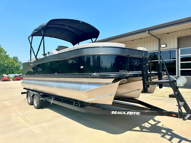 Slide: The Image of 2023 Tahoe Pontoon Cascade Cruise 23 FT Triple 25 on trailer. - 2