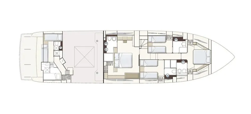 Slide: The Image of 2024 Ferretti Yachts 780 floor plan layout, luxury yacht interior design. - 37