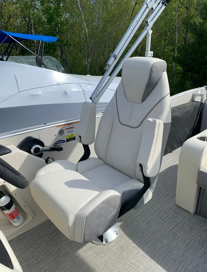 Slide: The Image of 2023 Avalon Catalina VRL 25' Tri-Toon captain's chair with adjustable armrests. - 37