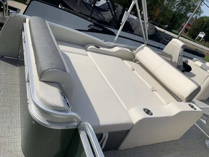 Slide: The Image of 2023 Avalon Catalina VRL 25' Tri-Toon boat interior with comfortable seating. - 48