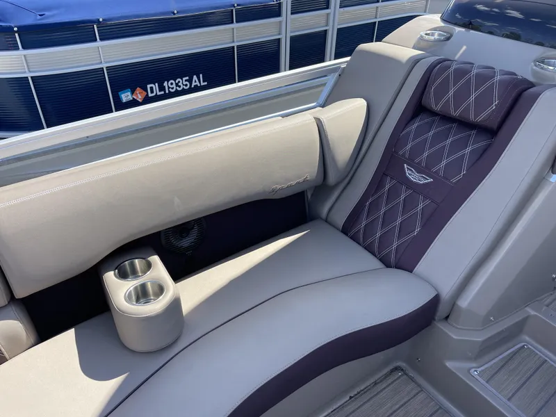 Slide: The Image of Luxurious seating on a 2021 Bennington 24 RTSBA DLX Fold Open SP Arch boat. - 9