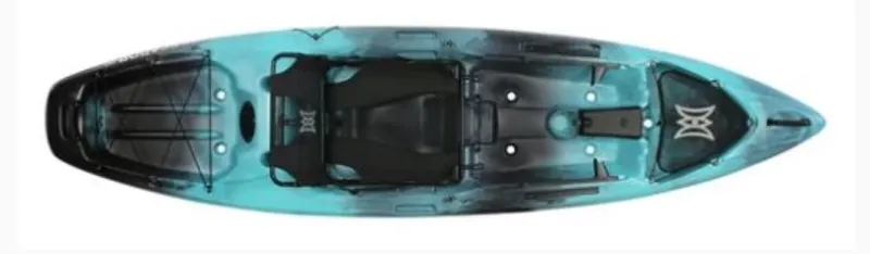 Slide: The Image of 2023 Perception Kayaks Pro 10, top view, blue and black sit-on-top kayak. - 2