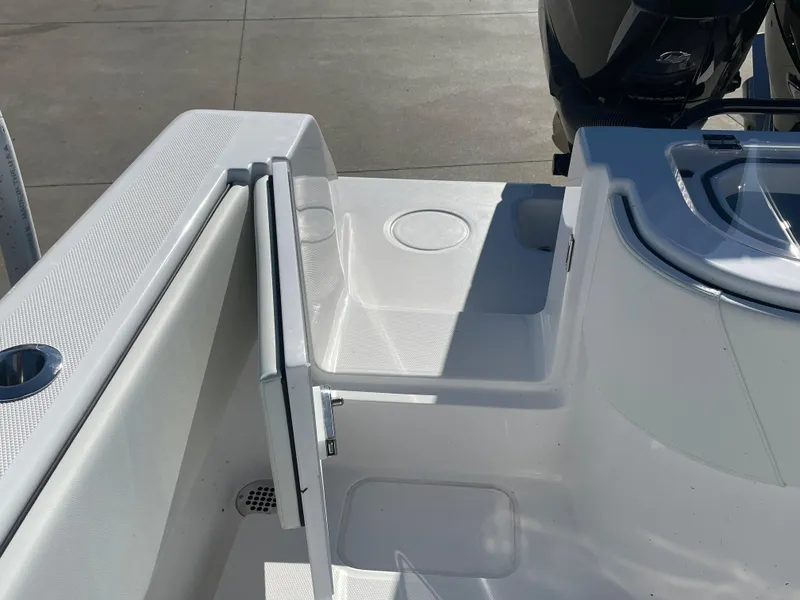 Slide: The Image of 2024 Invincible 33 Open Fisherman boat deck with open hatch. - 35