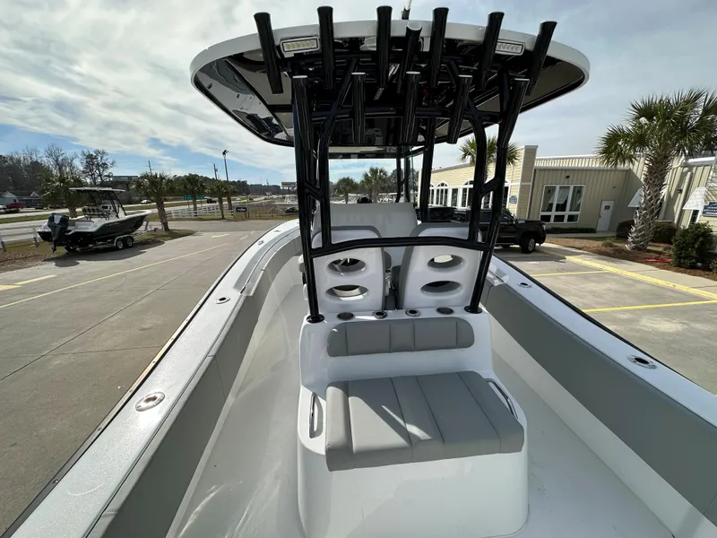 Slide: The Image of 2024 Cape Horn 32 XS boat with seating and rod holders. - 16