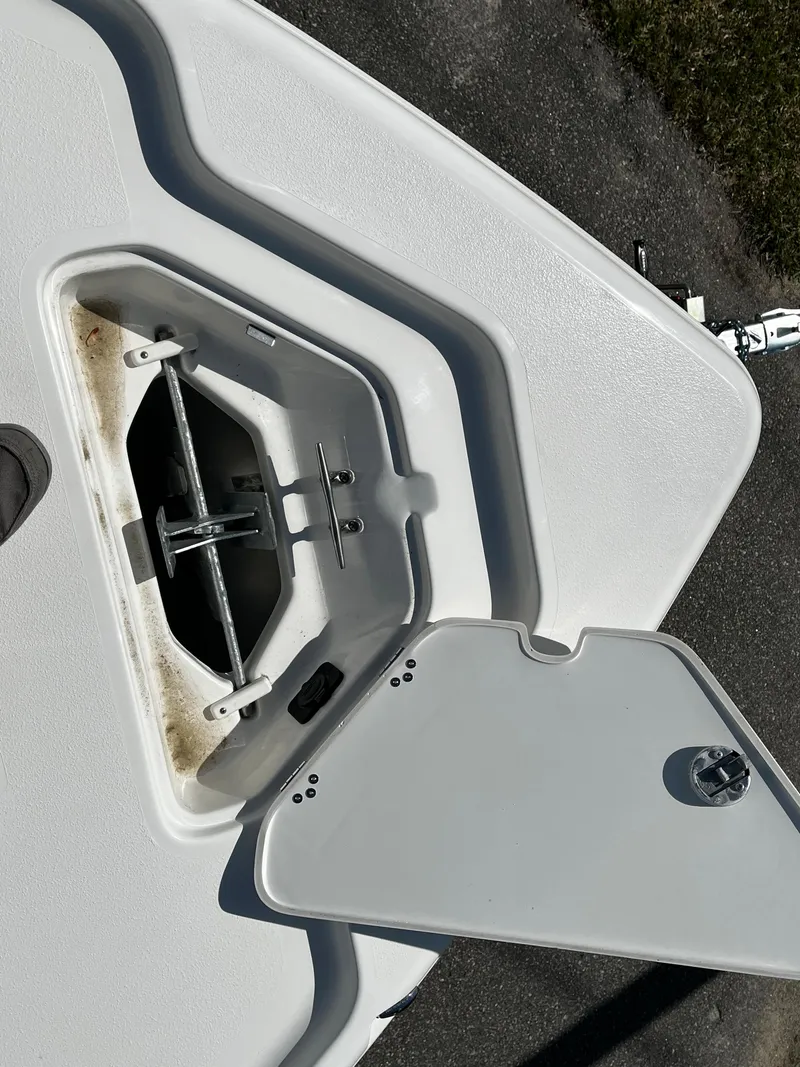 Slide: The Image of Anchor storage compartment on a 2024 Key West 188 Bay Reef boat. - 9