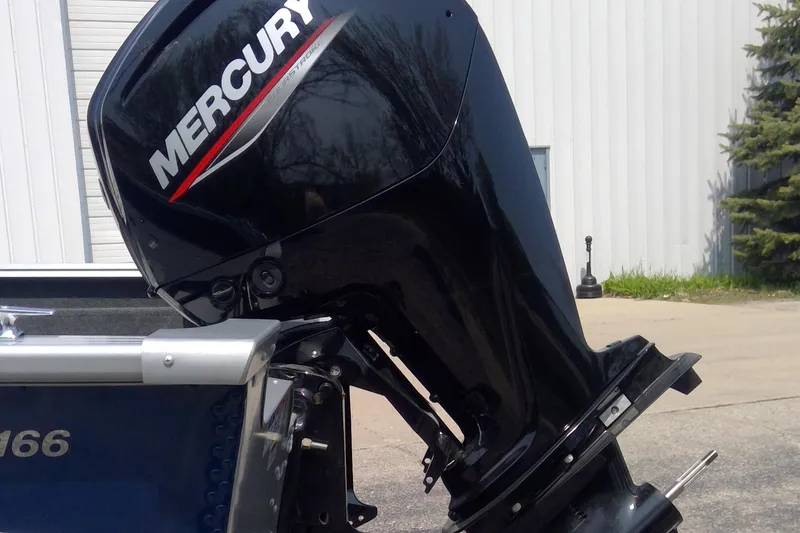 Slide: The Image of 2023 Starcraft Stealth 166 SC boat with Mercury outboard motor. - 15