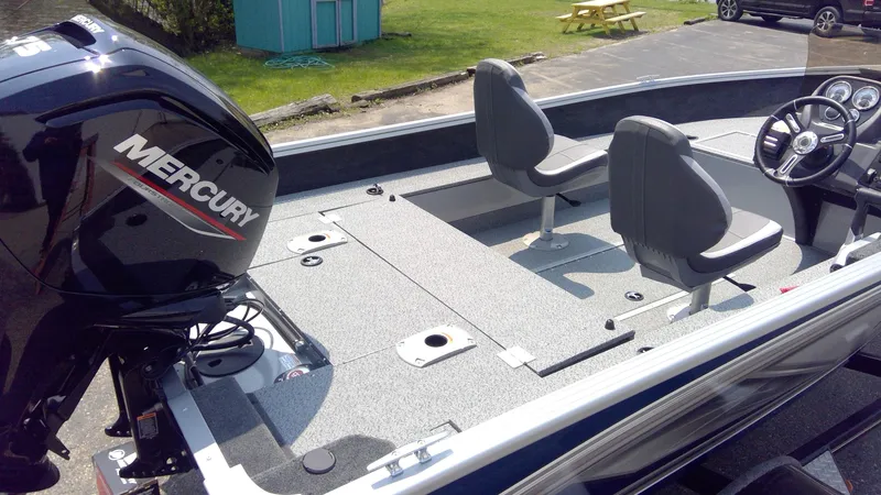 Slide: The Image of 2023 Starcraft Stealth 166 SC fishing boat with Mercury outboard motor. - 3