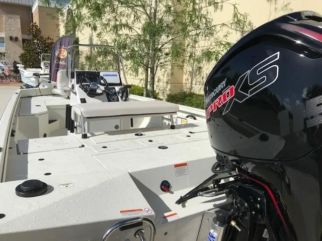 Slide: The Image of 2023 Ranger RB190 boat with Mercury Pro XS engine, outdoor display. - 3