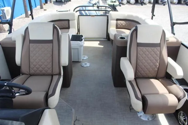 Slide: The Image of 2023 Godfrey AquaPatio 255 SBC interior with spacious seating and modern design. - 11