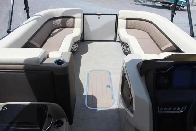 Slide: The Image of 2023 Godfrey AquaPatio 255 SBC interior with luxurious seating and modern design. - 12