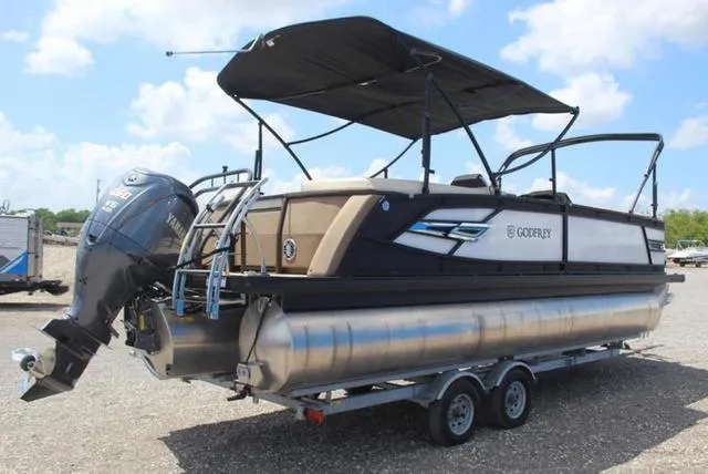 Slide: The Image of 2023 Godfrey AquaPatio 255 SBC pontoon boat with powerful V6 engine. - 5