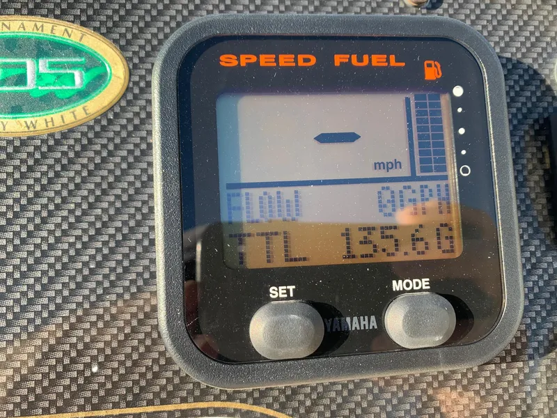 Slide: The Image of 2009 Grady-White Tournament 205 speed fuel gauge display. - 21