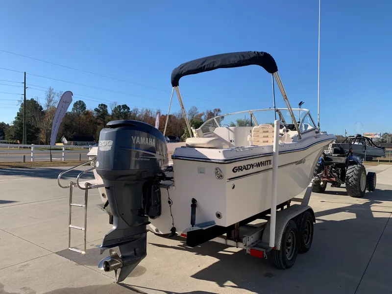 Slide: The Image of 2009 Grady-White Tournament 205 boat with Yamaha outboard motor on trailer. - 6