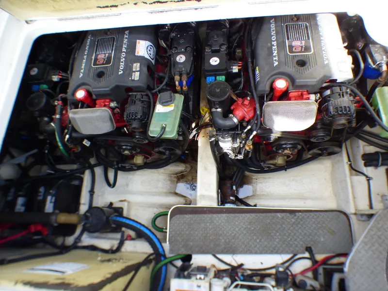 Slide: The Image of Engine compartment of 2004 Formula 31 Performance Cruiser with Volvo Penta engines. - 24