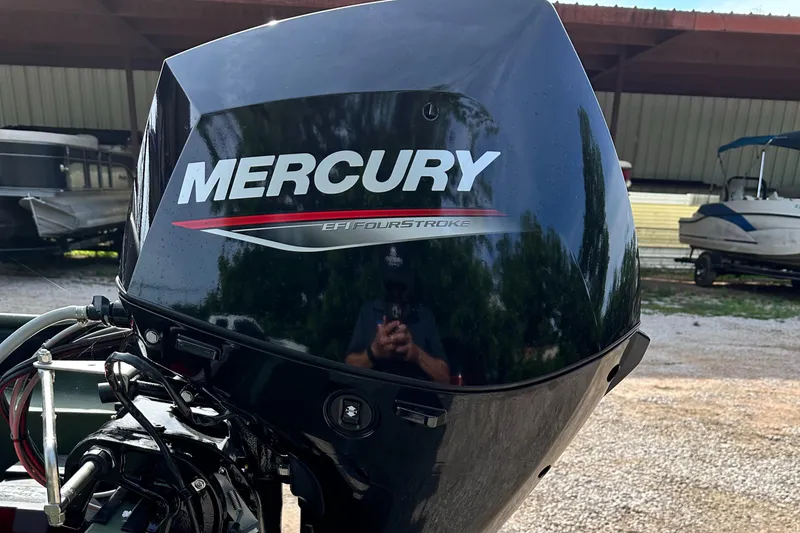 Slide: The Image of Mercury outboard motor on a 2022 Jon Boat Aluminum Boat. - 9