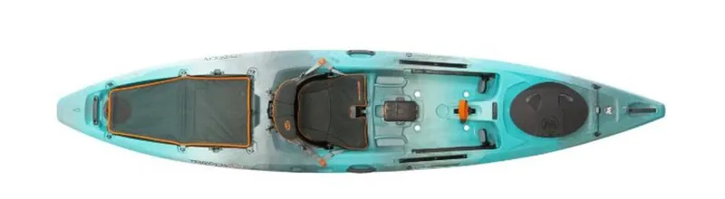 Slide: The Image of 2023 Wilderness Systems Tarpon 120 kayak, top view, blue and gray color. - 8