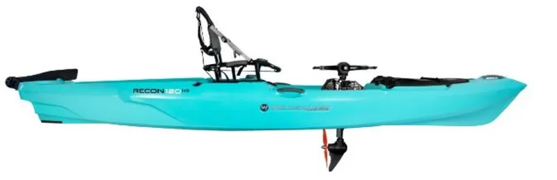 Slide: The Image of 2023 Wilderness Systems Recon 120 HD kayak in turquoise. - 6