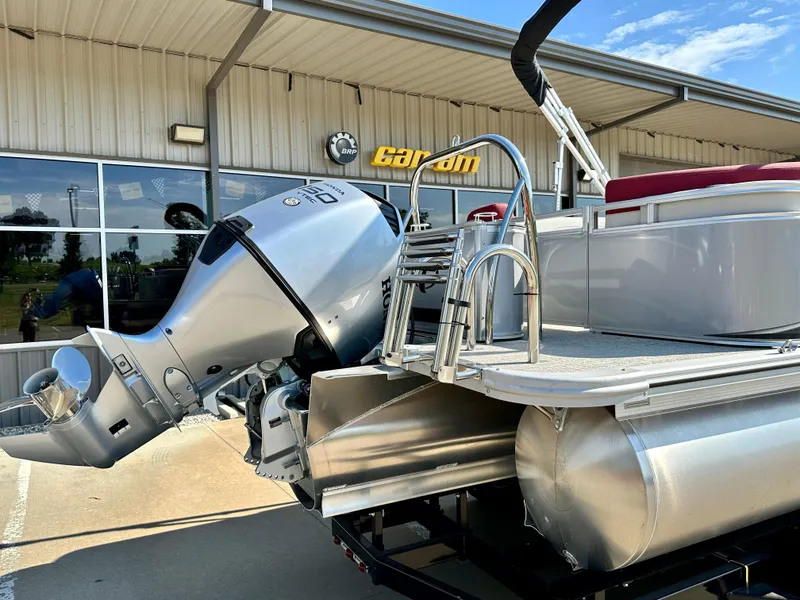 Slide: The Image of 2023 Tahoe Pontoon LTZ QUAD Lounger 23 FT Triple 25 SP with outboard motor. - 10