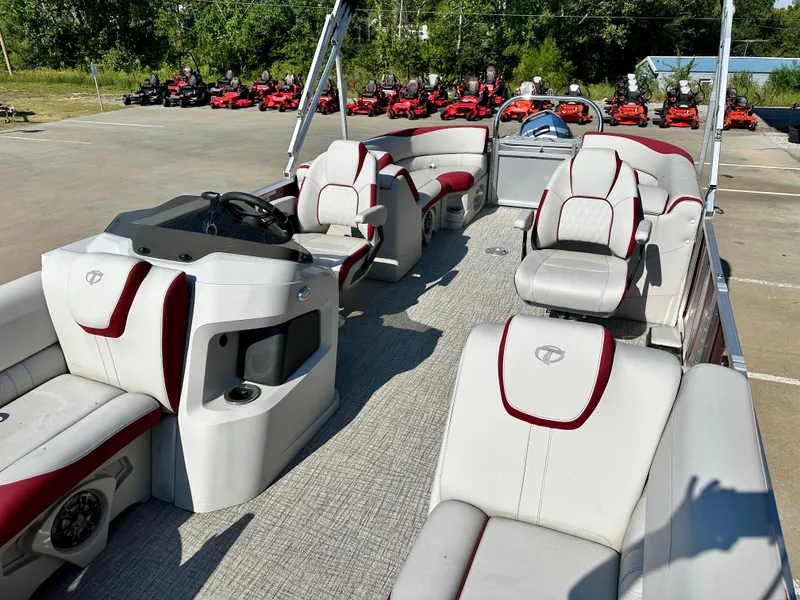 Slide: The Image of 2023 Tahoe Pontoon LTZ QUAD Lounger 23 FT Triple 25 SP interior view. - 4