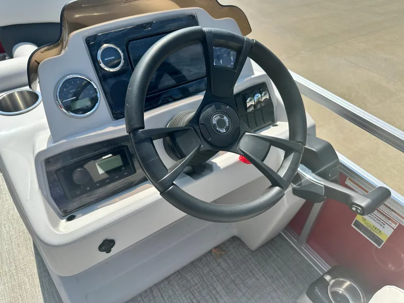 Slide: The Image of Steering console of 2023 Tahoe Pontoon SLT 1980 GL boat. - 6