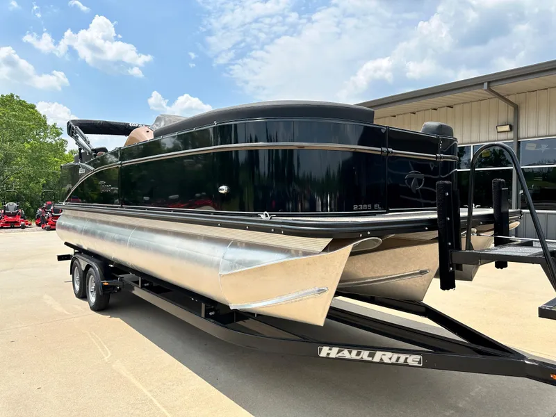 Slide: The Image of 2023 Tahoe Pontoon Cascade Elite 23 FT on trailer, outdoor display. - 3