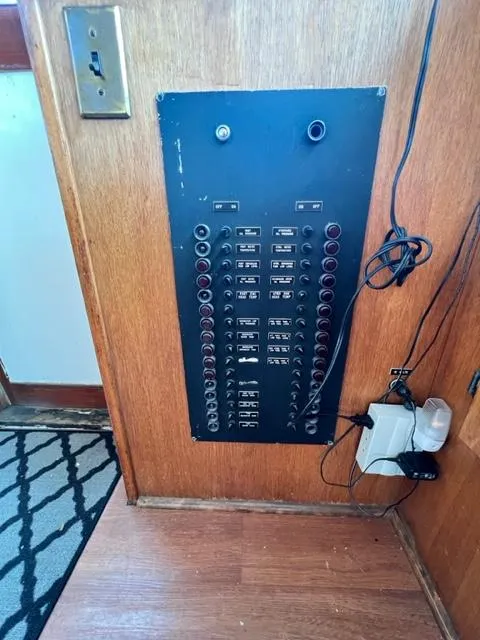 Slide: The Image of Electrical panel on a 1978 Jones-Goodell Pilothouse boat. - 13
