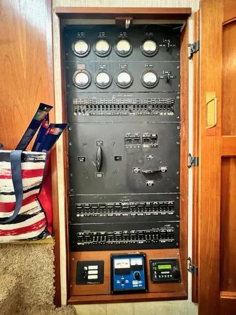 Slide: The Image of Electrical control panel in a 1978 Jones-Goodell Pilothouse boat. - 20
