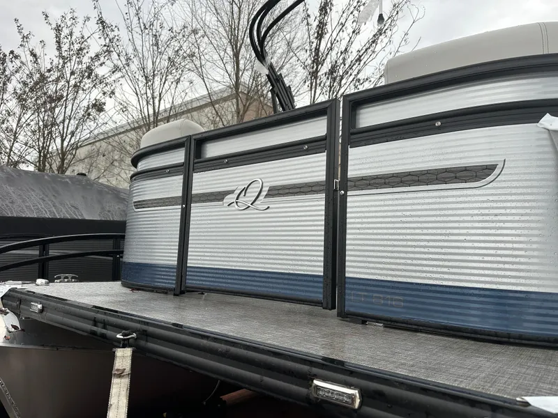 The Image of 2023 Qwest 816 Lanai LT pontoon boat with sleek design and modern features. - 0
