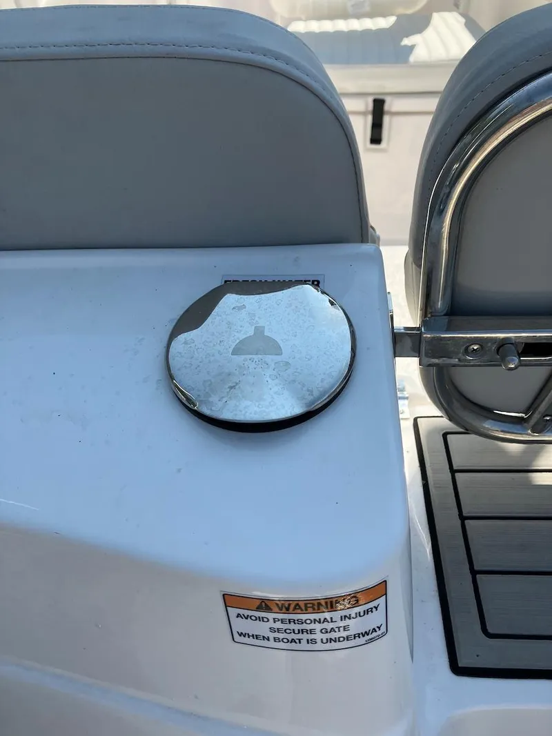 Slide: The Image of 2023 Sea Fox 226 Traveler boat seat and safety warning label - 15