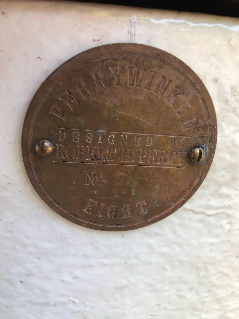 Slide: The Image of Brass nameplate of 1980 Tender Perrywinckle, designed by Robert H. Perry. - 6