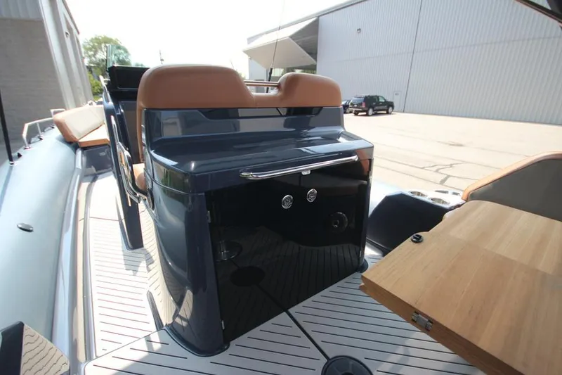 Slide: The Image of 2024 Zodiac MEDLINE 9 NEO Twin 300hp boat interior, featuring sleek seating and modern design. - 19
