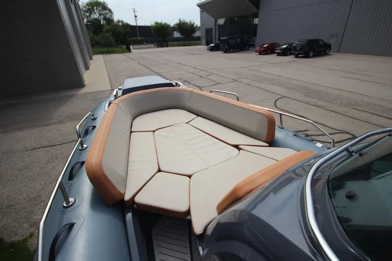 Slide: The Image of 2024 Zodiac MEDLINE 9 NEO Twin 300hp boat with spacious seating area. - 32