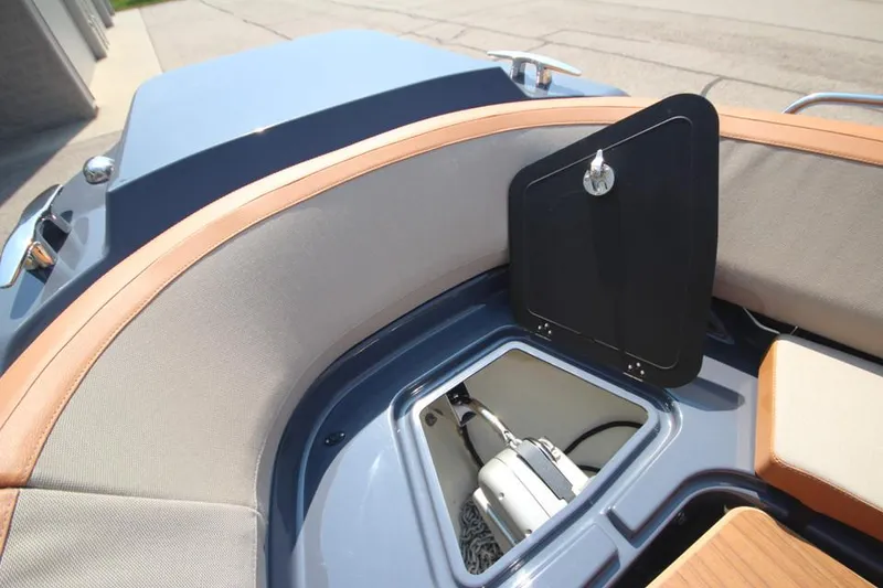 Slide: The Image of 2024 Zodiac MEDLINE 9 NEO Twin 300hp boat storage compartment. - 33