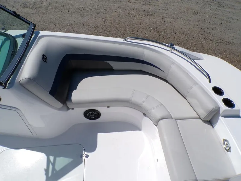 Slide: The Image of 2023 Hurricane SunDeck 187 OB boat with spacious seating area. - 22