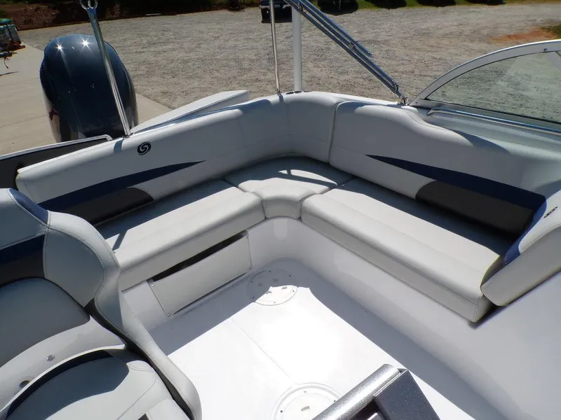 Slide: The Image of 2023 Hurricane SunDeck 187 OB boat with spacious seating area. - 23