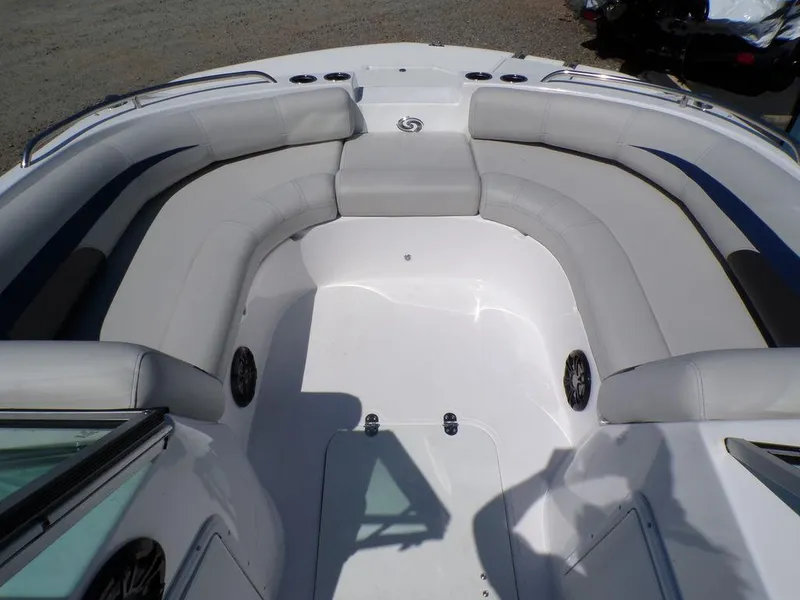 Slide: The Image of 2023 Hurricane SunDeck 187 OB boat with spacious seating area. - 24