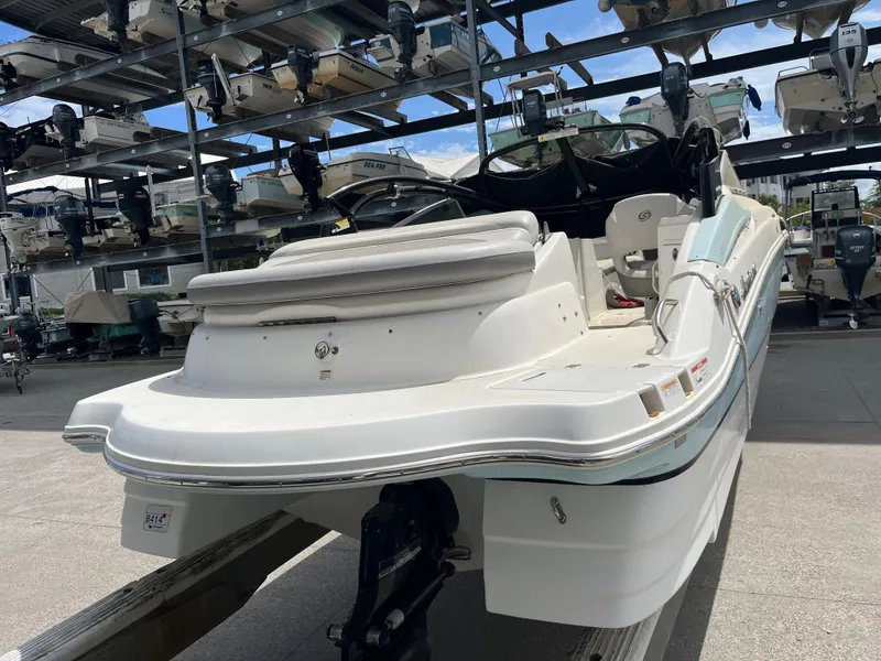 Slide: The Image of 2017 Hurricane SD 2400 I/O boat in storage facility. - 22