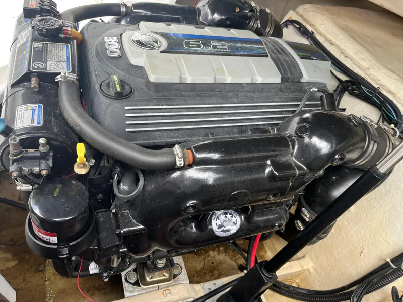 Slide: The Image of 2017 Hurricane SD 2400 I/O boat engine, 6.2L V8, close-up view. - 3