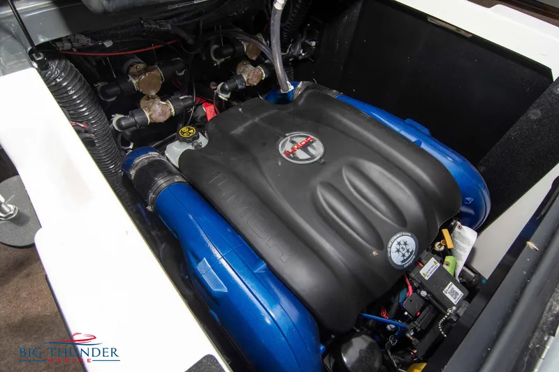 Slide: The Image of 2021 MasterCraft XStar engine compartment with Ilmor engine. - 47