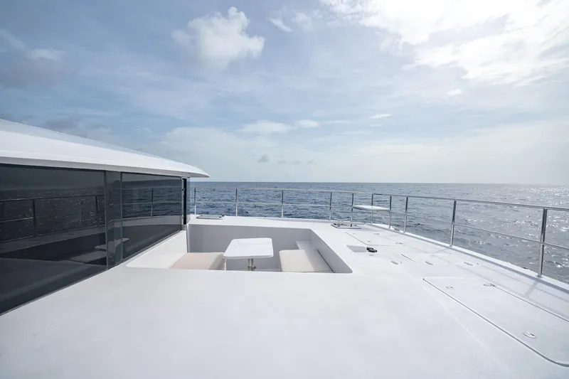 Slide: The Image of Luxury deck of Two Oceans 555 yacht, 2025 model, with ocean view. - 10