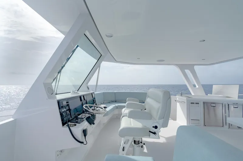 Slide: The Image of Modern helm station of 2025 Two Oceans 555 yacht with ocean view. - 12