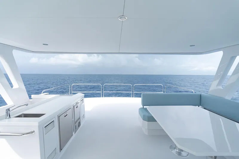Slide: The Image of Modern Two Oceans 555 yacht interior with ocean view, 2025 model. - 14
