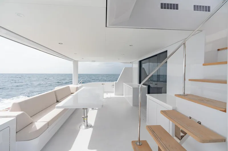 Slide: The Image of Modern Two Oceans 555 yacht interior, 2025 model, featuring sleek design and ocean view. - 23