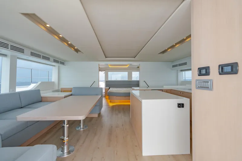 Slide: The Image of Modern interior of Two Oceans 555 yacht, 2025 model, featuring sleek design and spacious layout. - 30