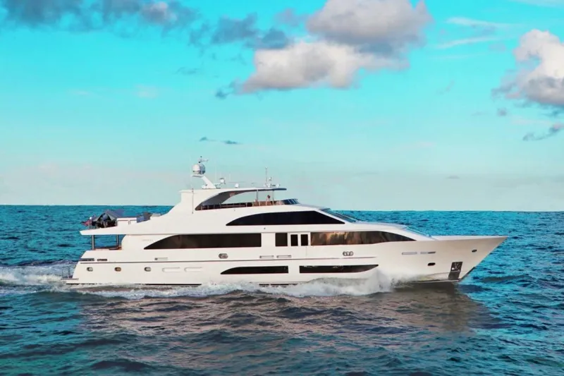 Slide: The Image of Luxury Hargrave G120 yacht cruising on the ocean, 2020 model. - 0