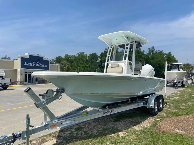 Slide: The Image of 2024 Key West 230 Bay Reef boat on trailer at Angler's Marine dealership. - 3